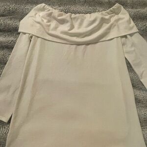 NWT LOFT off the shoulder top cream size Large